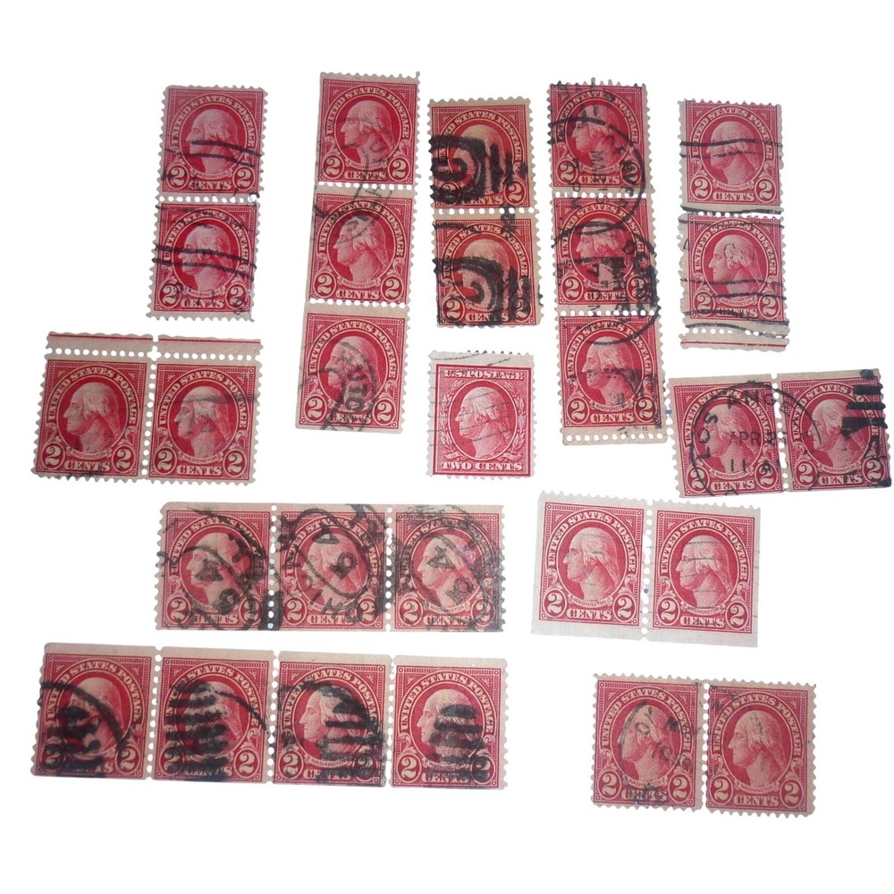 US Stamp Lot 2c George Washington Carmine Strips Booklet Scott 406 499 332